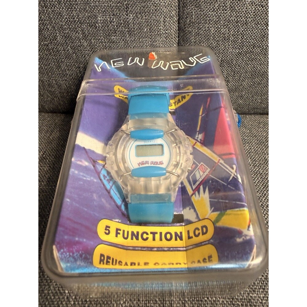New Wave NOS Watch Kids Silicone Stainless Steel Water Resistant reuseable case